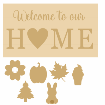 3mm mdf Welcome to our HOME with interchangeable shapes