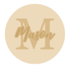 3mm mdf or 4mm Oak Veneer Personalised 3 Layer Circle with Initial and Name