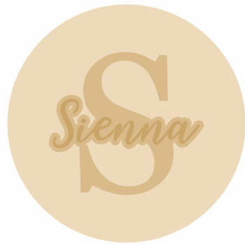 3mm mdf or 4mm Oak Veneer Personalised 3 Layer Circle with Initial and Name