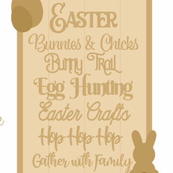 3MM MDF A3 Layered Rectangle - Easter Wording Plaque