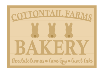 3MM MDF Layered Rectangular Plaque - Cotton Tail Farms Bakery