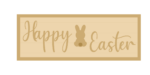 3MM MDF Layered Rectangular Plaque - Happy Easter with Bunny