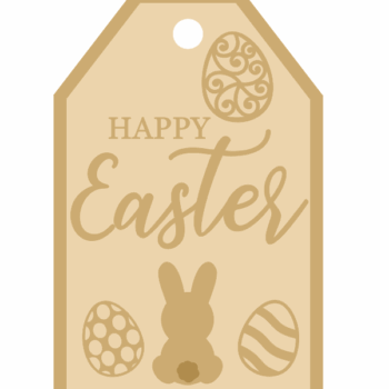 3MM MDF Layered Tag - Happy Easter