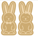 4mm Oak Veneer Layered Bunny Boy and Girl + 3mm mdf top layer
