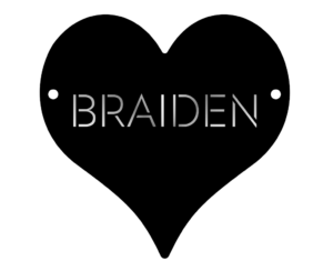 Double Layer Personalised Heart Shape Door Sign with stand offs - with name