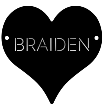 Double Layer Personalised Heart Shape Door Sign with stand offs - with name