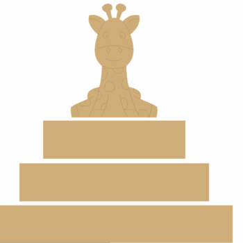 3 Tier MDF Separate Block Set with engraved giraffe