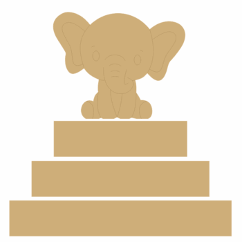 3 Tier MDF Separate Block Set with engraved elephant