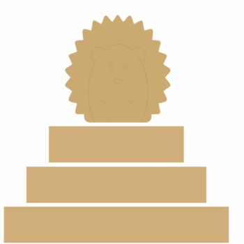 3 Tier MDF Separate Block Set with engraved hedgehog