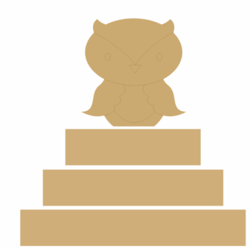 3 Tier MDF Separate Block Set with engraved owl