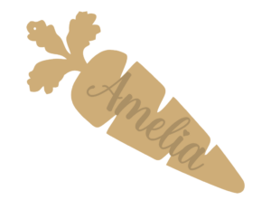 3mm mdf Hanging Carrot with Name