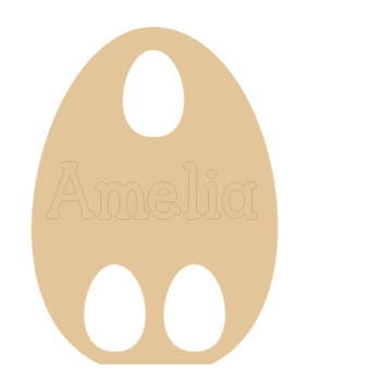 18mm Personalised Engraved Egg Shape With Name and 3 Egg holes