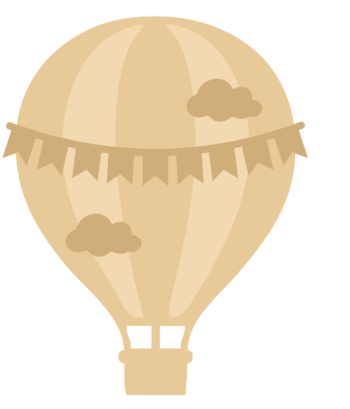 3mm mdf Layered Hot Air Balloon with Bunting and Clouds