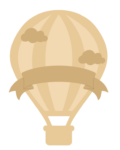 3mm mdf Layered Hot Air Balloon with Banner and Clouds