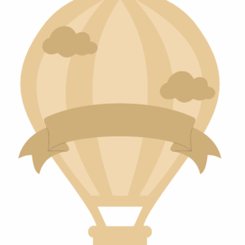 3mm mdf Layered Hot Air Balloon with Banner and Clouds