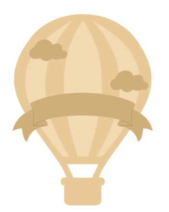 3mm mdf Layered Hot Air Balloon with Banner and Clouds