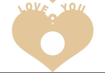 3mm mdf or 4mm Oak Veneer Lindt Love You Heart