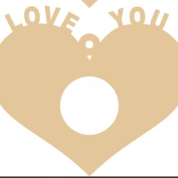 3mm mdf or 4mm Oak Veneer Lindt Love You Heart