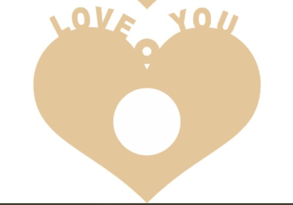 3mm mdf or 4mm Oak Veneer Lindt Love You Heart