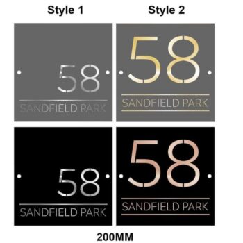 Double Layer Square Personalised Door Sign with stand offs