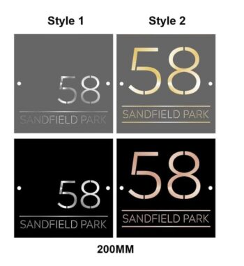 Double Layer Square Personalised Door Sign with stand offs