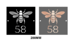 Double Layer Square Bee Personalised Door Sign with stand offs