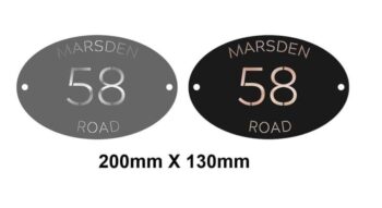 Double Layer Oval Personalised Door Sign with stand offs
