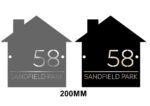 Double Layer House Shape Personalised Door Sign with stand offs