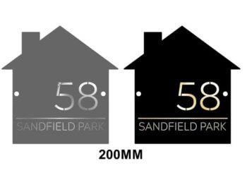 Double Layer House Shape Personalised Door Sign with stand offs