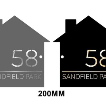 Double Layer House Shape Personalised Door Sign with stand offs