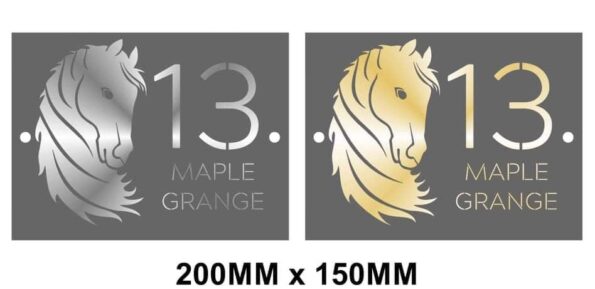 Double Layer Rectangle with Horse Head Personalised Door Sign with stand offs