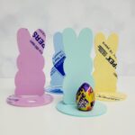 3mm Pastel Acrylic Bunny Egg Holder on Stand