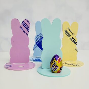 3mm Pastel Acrylic Bunny Egg Holder on Stand