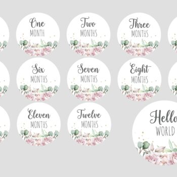 3mm Acrylic Milestone Discs Set - Floral Design