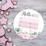 3mm Acrylic Birth Disc – Floral Design