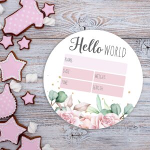 3mm Acrylic Birth Disc - Floral Design