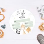 3mm Printed Acrylic Birth Disc - Animals Design