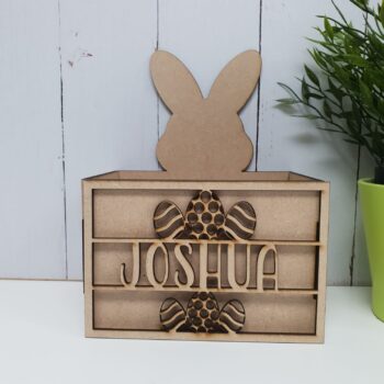 3mm mdf Easter Hamper Box with name or blank for vinyl