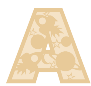 4mm Oak Veneer + 3mm mdf Double Layered Bold and Bubble Font Letter and name - Various Themes