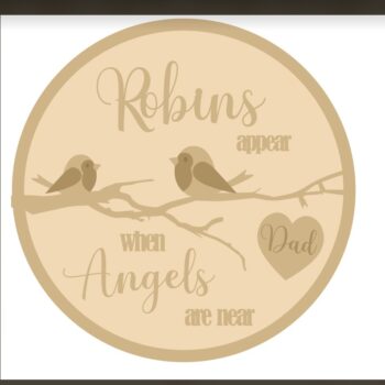 3MM MDF Personalised Layered Circle - Robins Appear When Angels Are Near