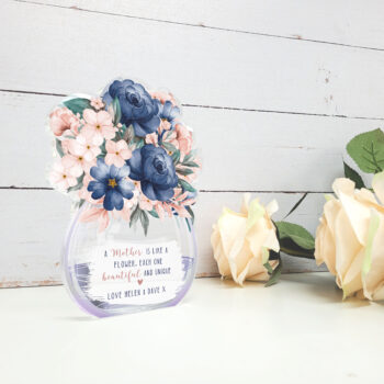 10mm Thick Printed VASE - Navy and Blush