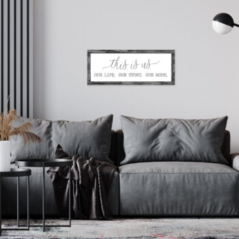 Printed Farmhouse Style Rectangular Signs - Grey Wood
