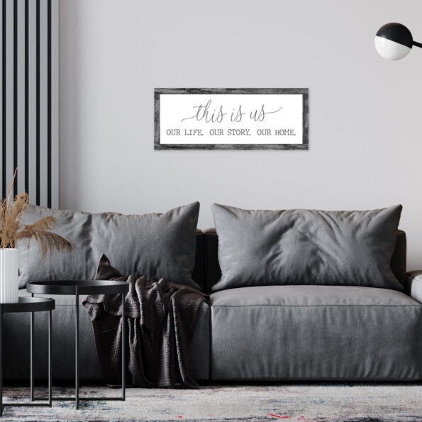 Printed Farmhouse Style Rectangular Signs - Grey Wood