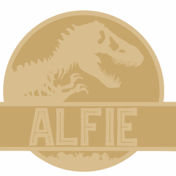 3mm mdf Layered Rectangular Plaque - Personalised Dinosaur Plaque