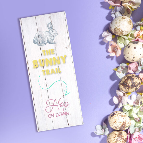 Printed Rectangular Signs - The Bunny Trail - White Wash