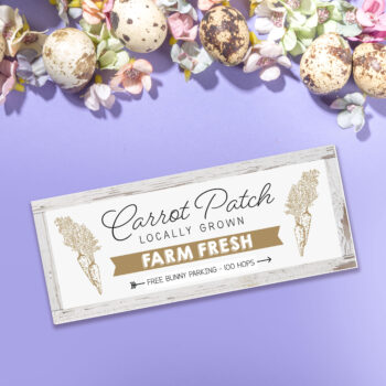 Printed Rectangular Signs - Carrot Patch - Whitewash