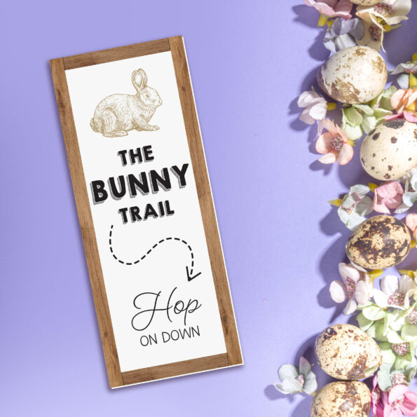 Printed Rectangular Signs - The Bunny Trail --- Wood Effect
