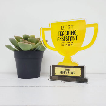 10mm Thick Printed TROPHY - Teaching Assistant