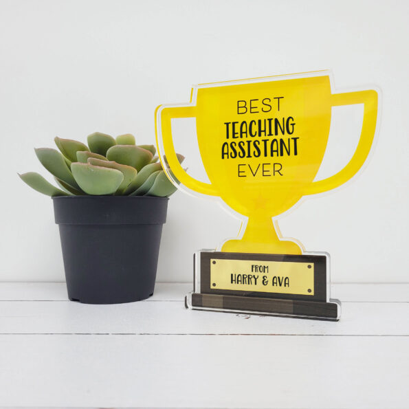 10mm Thick Printed TROPHY - Teaching Assistant