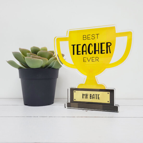 10mm Thick Printed TROPHY - Best Teacher